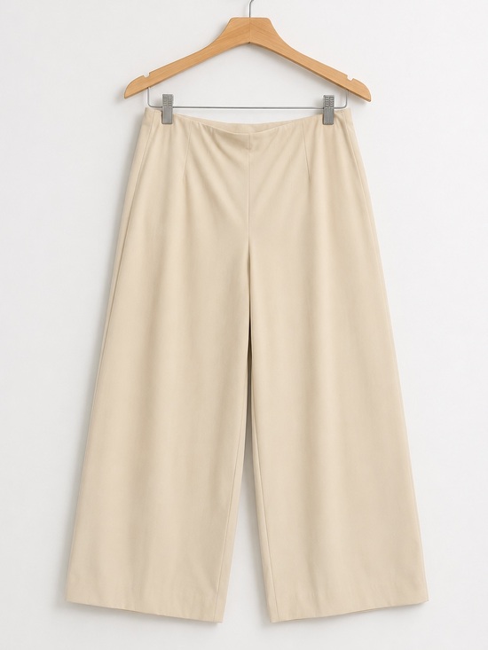 Anne Klein Pants - Anne Klein Crepe Wide Leg Crop Pants Pull On High Rise Parchment Ivory XL NEW